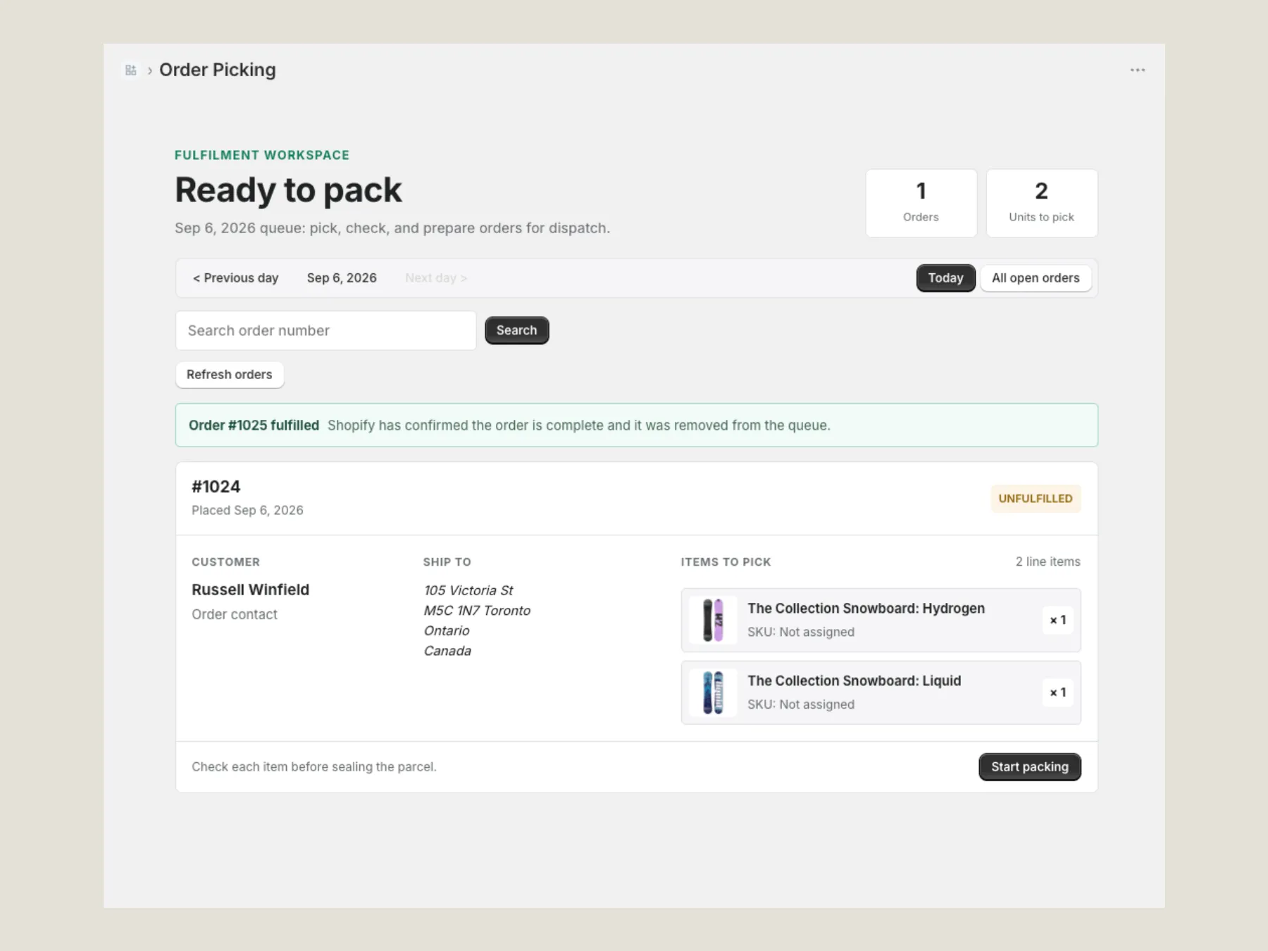 Shopify Order Picking App gallery image 3